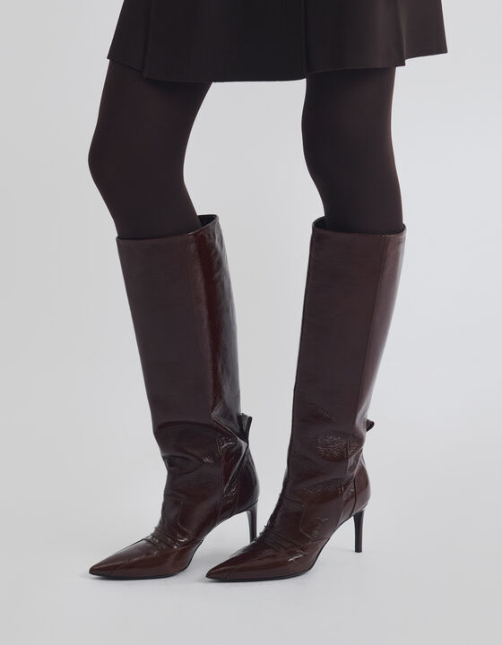 HIGH PATENT LEATHER BOOTS