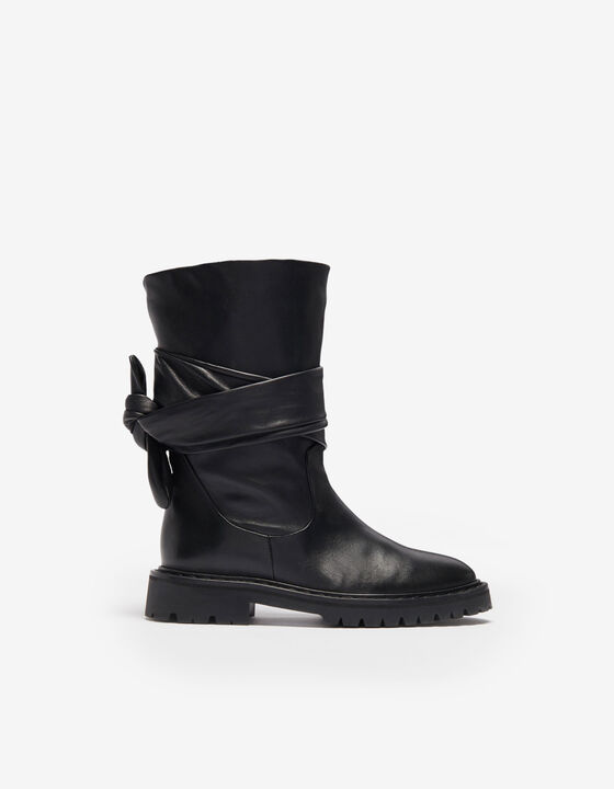 LETIZI LEATHER BOOTS WITH BOW
