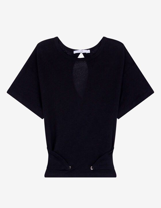 OPEN-BACK LINEN T-SHIRT