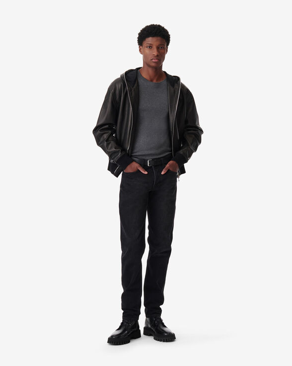 VESTE À CAPUCHE EN CUIR PERFORÉ PRANE