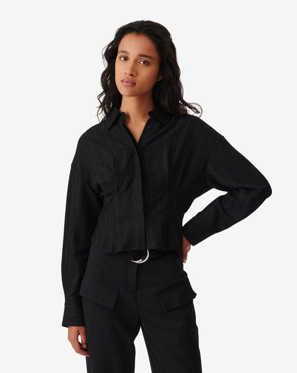 JANNIE STRIPED SHIRT WITH CUT-OUT