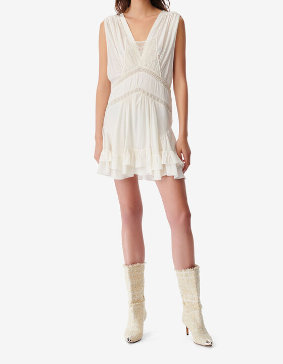 SHORT DRESS WITH BEADED EMBROIDERY