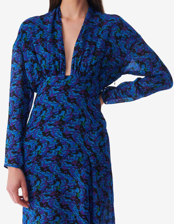 ROBE LONGUE IMPRIM&Eacute;E COL V