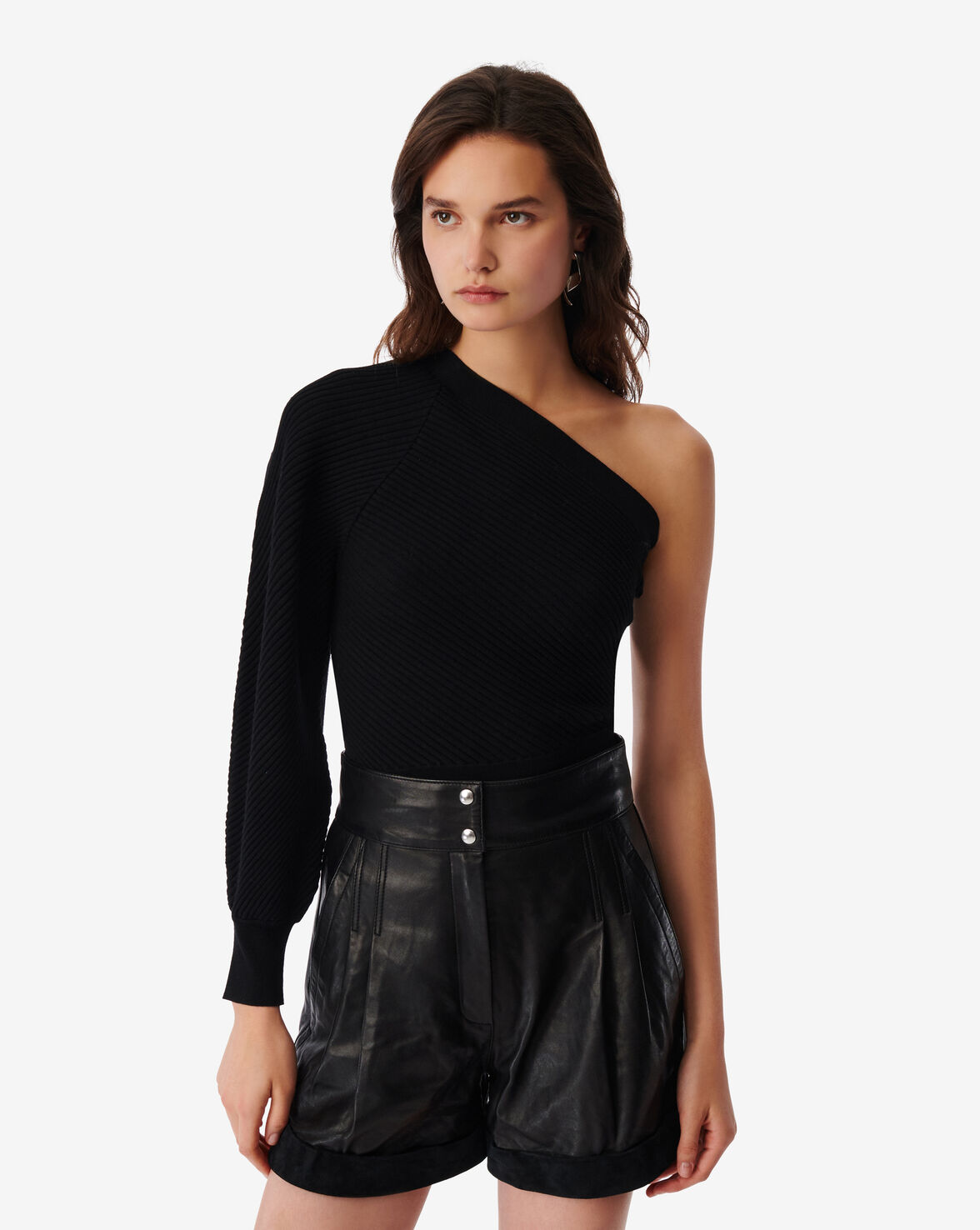 Shop Iro Pelope Asymmetrical Sweater In Black