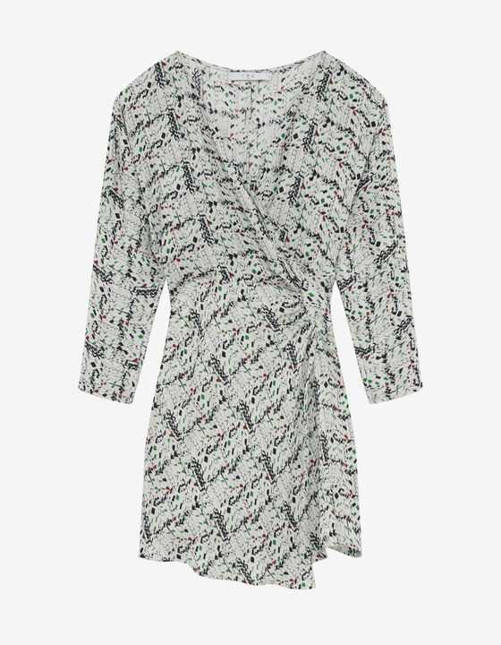 PRINTED SILK SHORT DRESS