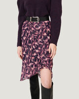 TAIO PRINTED RUFFLE MIDI SKIRT image number null