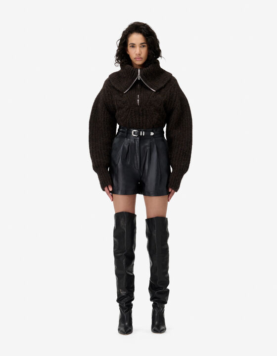 HIGH-WAISTED LEATHER SHORTS
