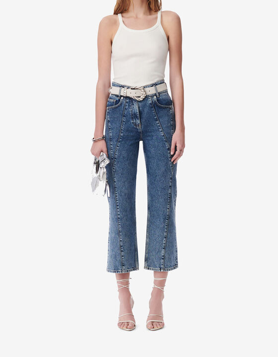 CROPPED CUT-OUT JEANS