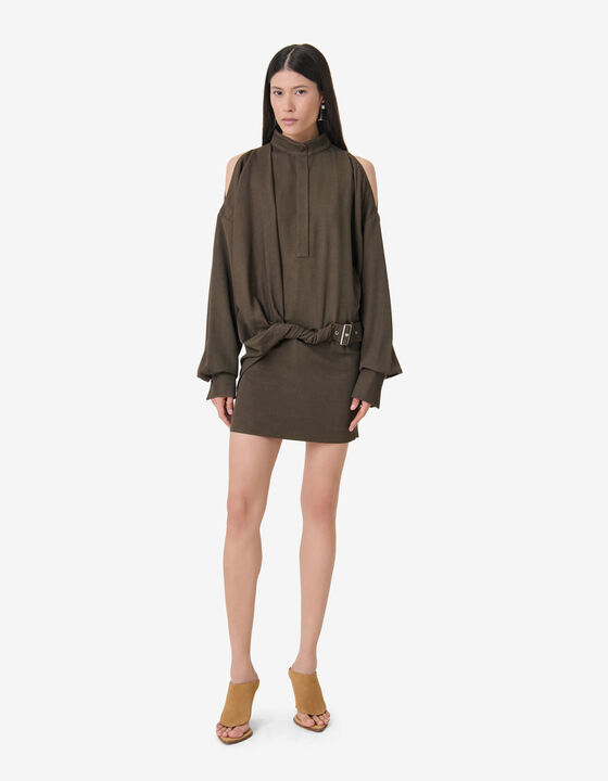 SHORT DRESS WITH A MAO COLLAR