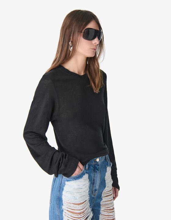 LINEN V-NECK T-SHIRT