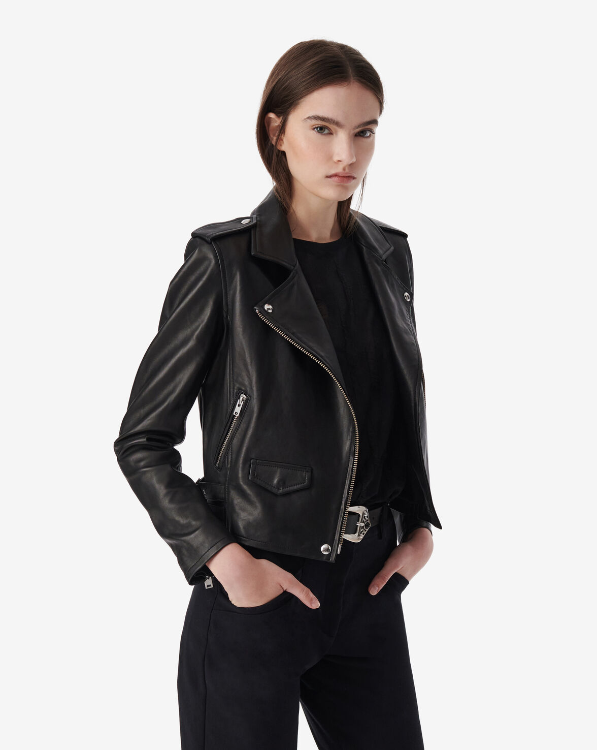 ASHVILLE LEATHER BIKER JACKET image number null