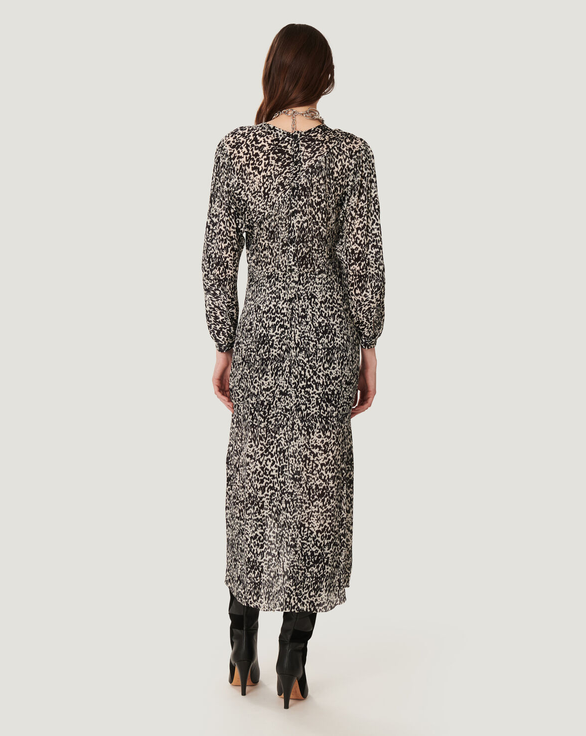 ROMERI PRINTED SILK MIDI DRESS image number null
