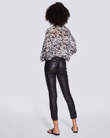 QUARTZ SKINNY SPLIT HEM LEATHER PANTS  image number null