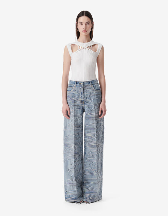 RIBBED ROUND-NECK TOP