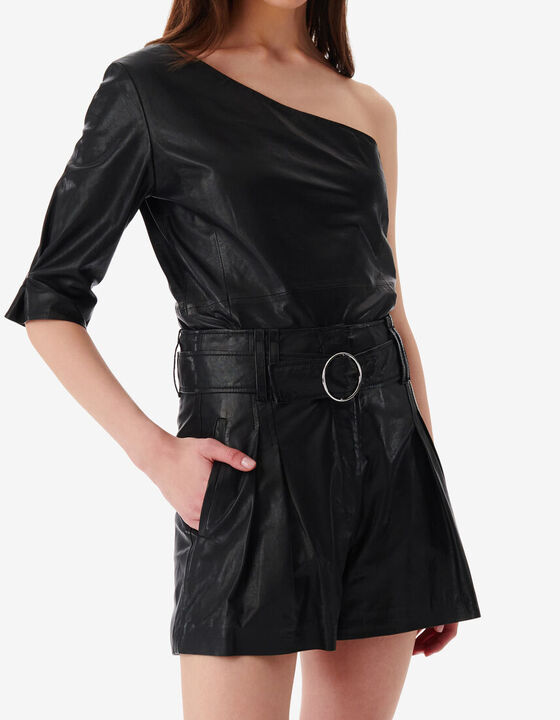 ASYMMETRICAL LEATHER TOP