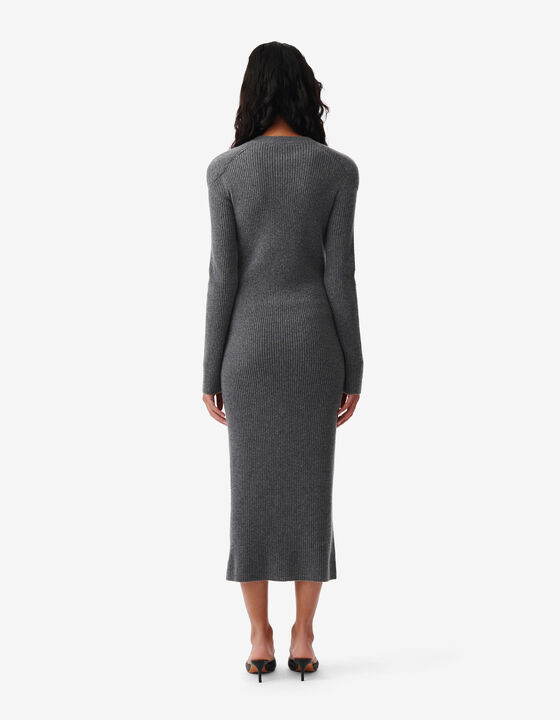 CASHMERE RIBBED MAXI DRESS