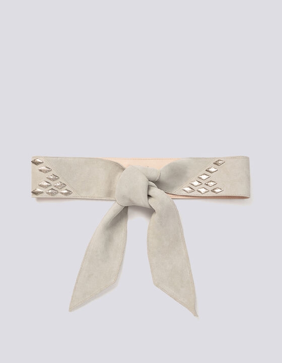 ENEKO SUEDE STUDDED TIE WAIST BELT