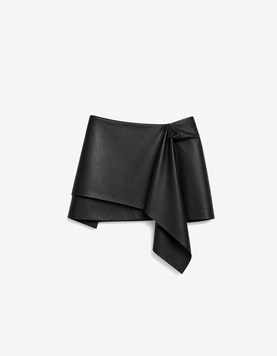JUPE ASYM&Eacute;TRIQUE EN CUIR
