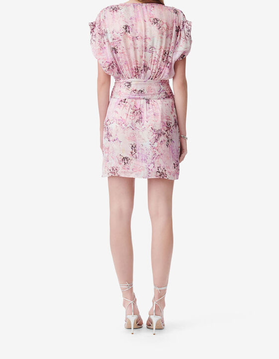 ROBE COURTE EN SOIE IMPRIM&Eacute;E