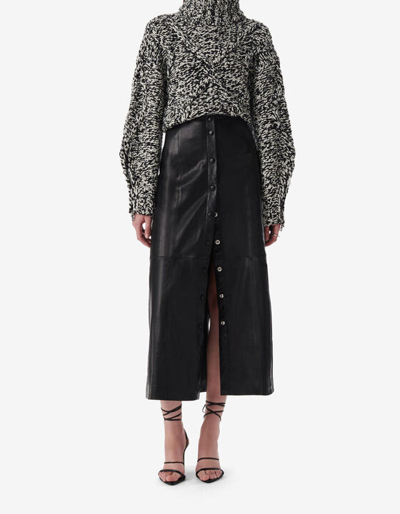 LONG LEATHER SKIRT