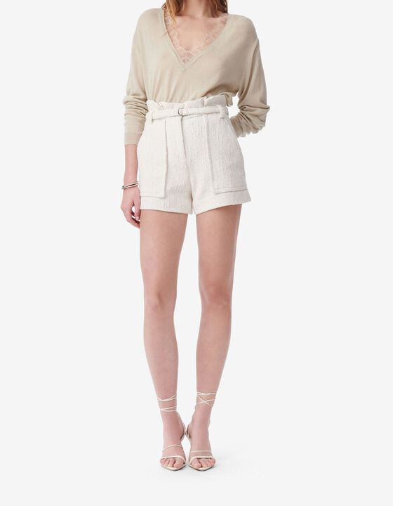 SHORT EN TWEED CEINTURÉ