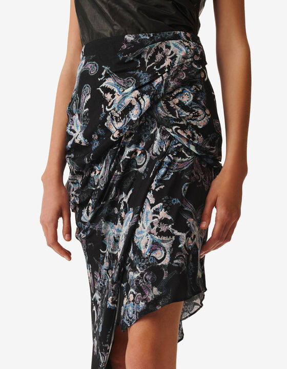 ASYMMETRICAL PRINTED SKIRT