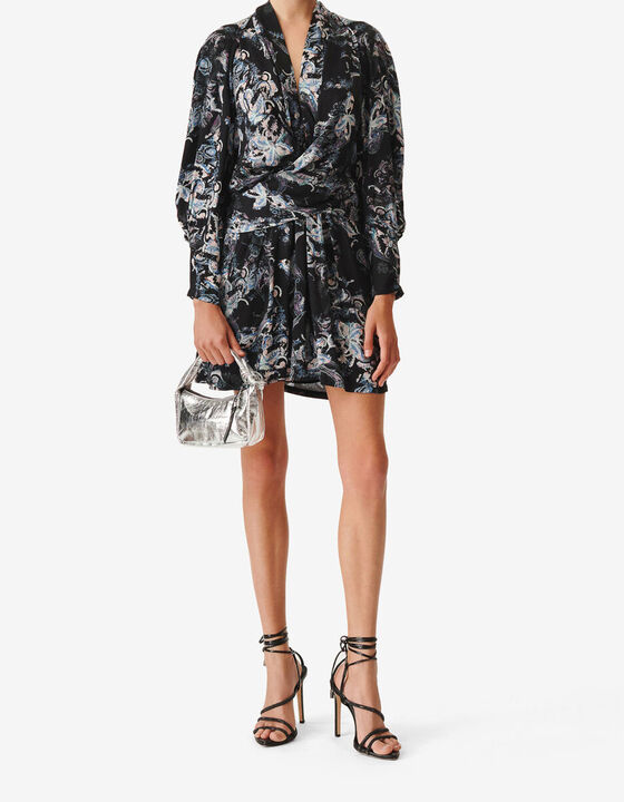 PRINTED V-NECK DRESS