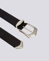 TULPA WIDE LEATHER WESTERN BUCKLE BELT  image number null