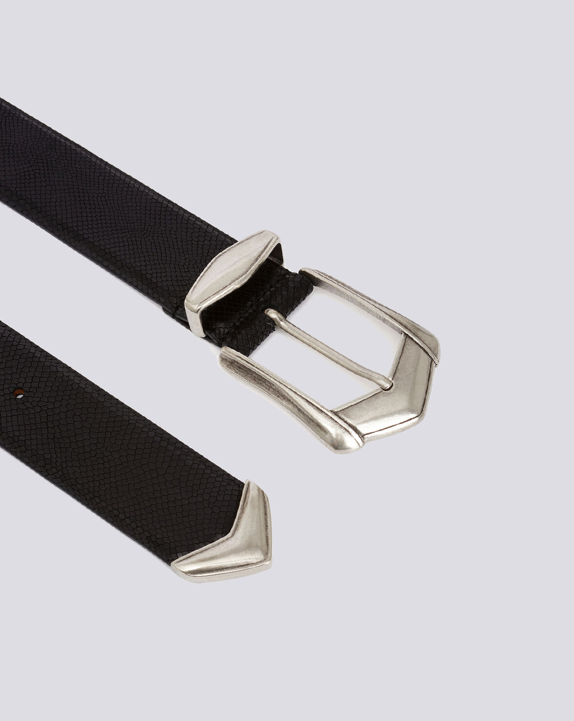 TULPA WIDE LEATHER WESTERN BUCKLE BELT image number null