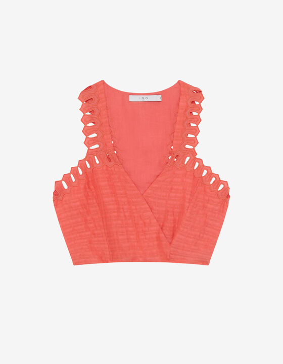 SHORT TOP WITH EMBROIDERY