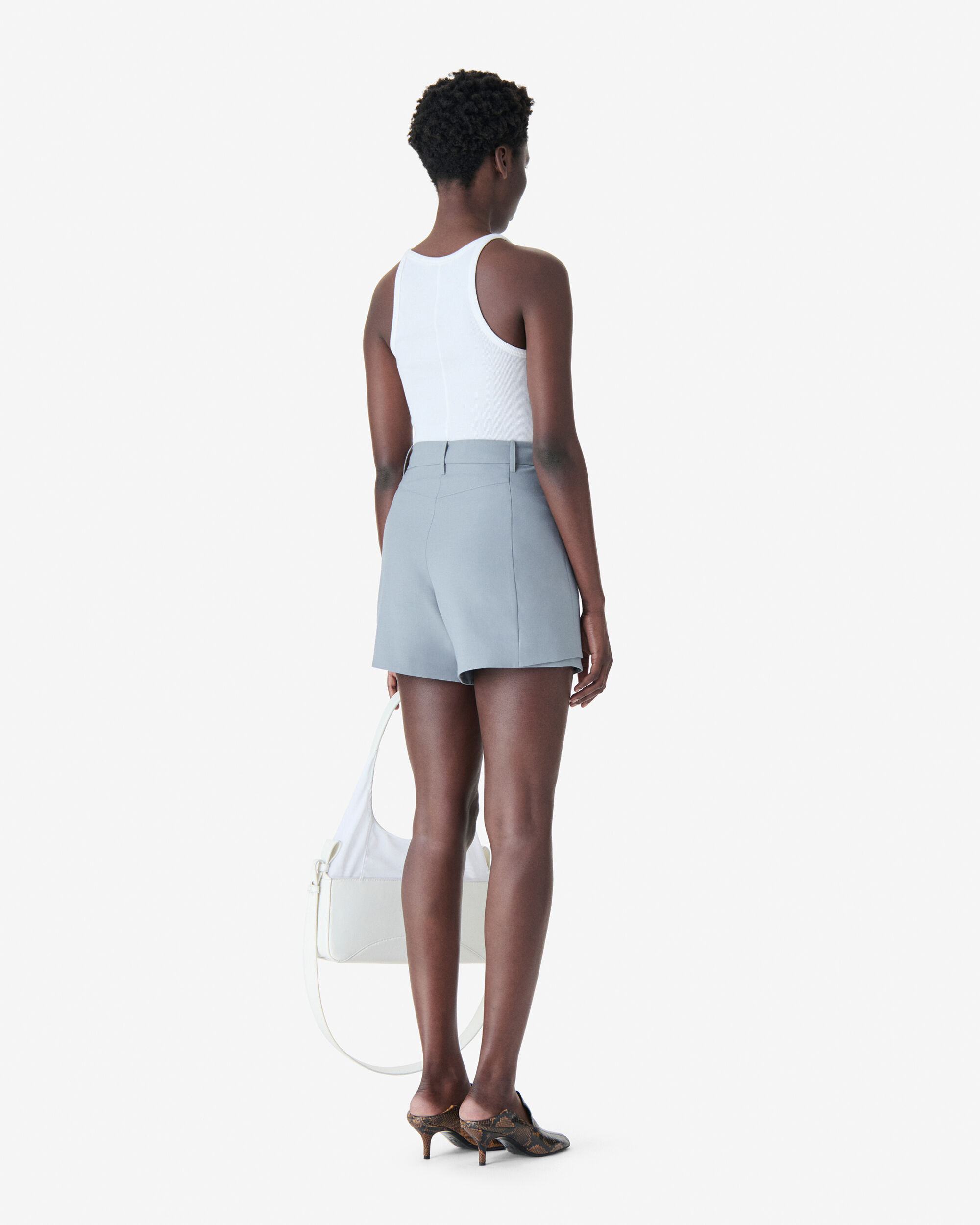 AMIRA women grey fitted skirt-shorts | IRO