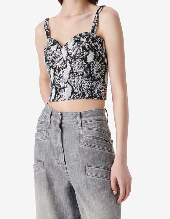 TOP CORSET &Agrave; SEQUINS