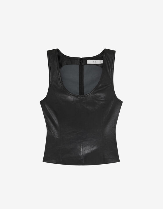FITTED LEATHER TANK TOP