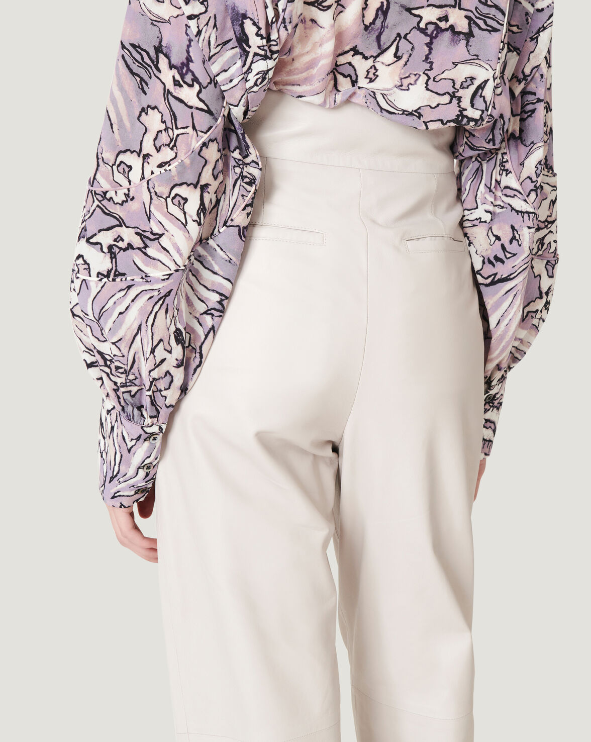 BISHO TAILORED HIGH WAIST LEATHER TROUSERS image number null