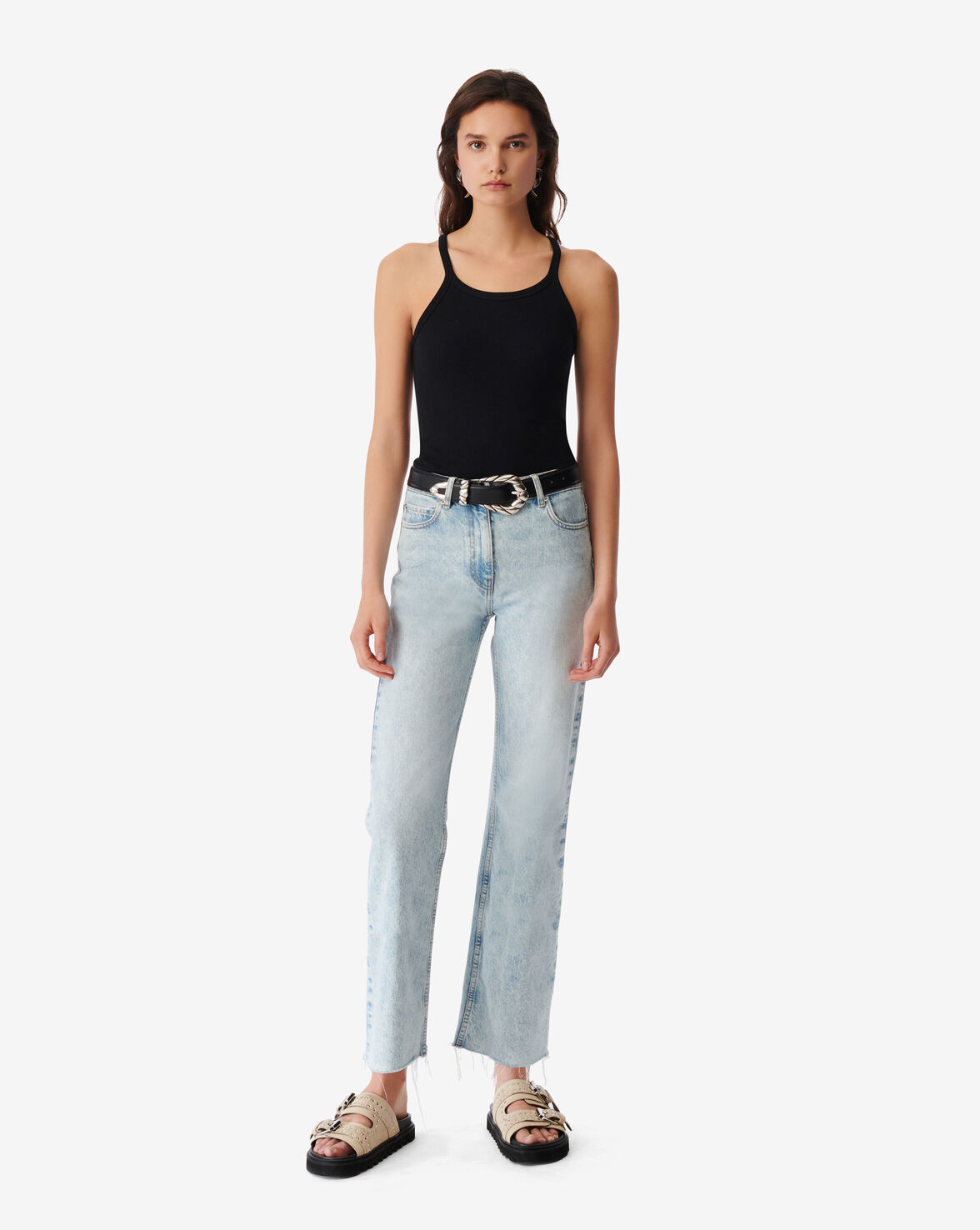 Shop Iro Briollay High-rise Bootcut Jeans In Light Denim