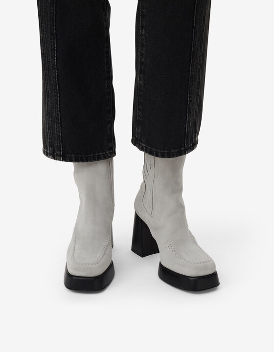 SUEDE PLATFORM ANKLE BOOTS