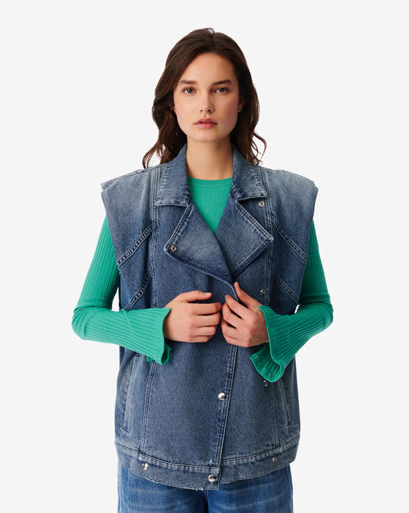 BEVERLY SLEEVELESS JEAN JACKET