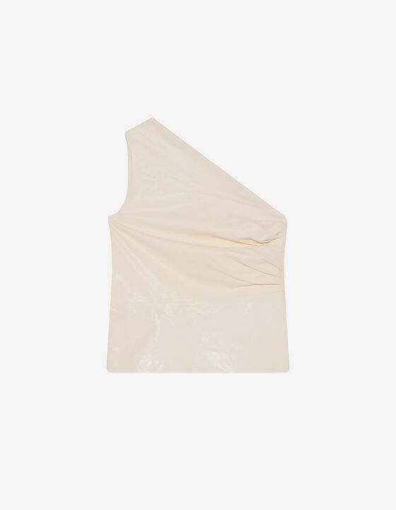 OANA ASYMMETRICAL LEATHER TOP