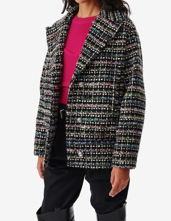 MULTICOLORED TWEED COAT