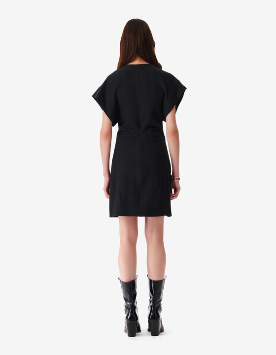 SHORT GATHERED ROUND-NECK DRESS