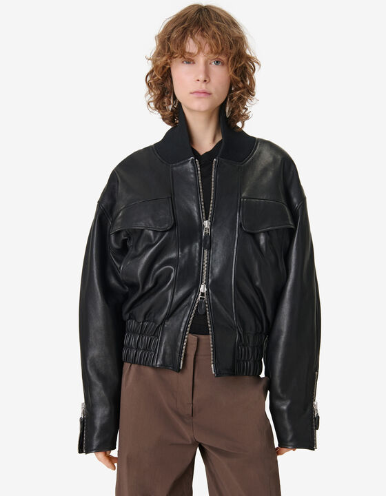 LEATHER BOMBER JACKET
