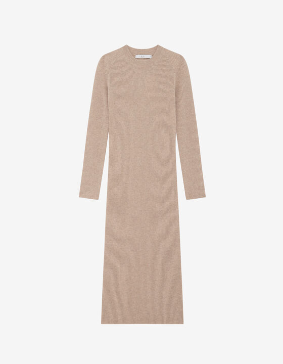 CASHMERE RIBBED MAXI DRESS