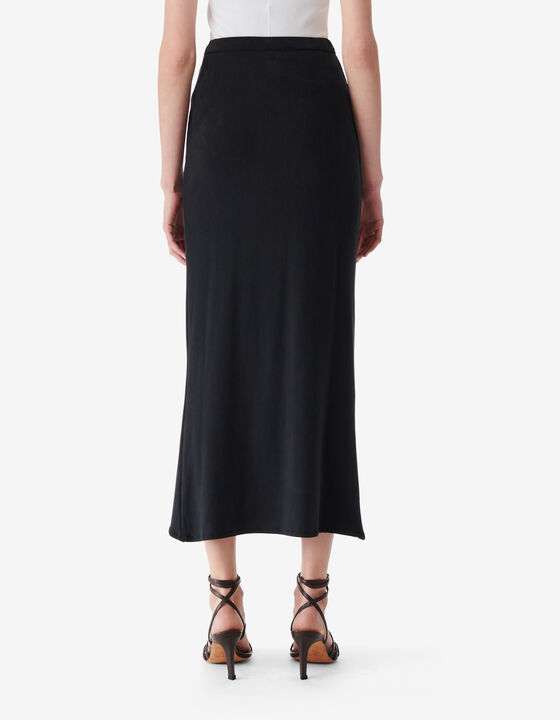 SLIT JERSEY MIDI SKIRT