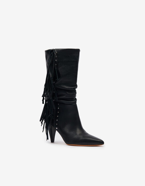 CRANKO FRINGED LEATHER ANKLE BOOTS
