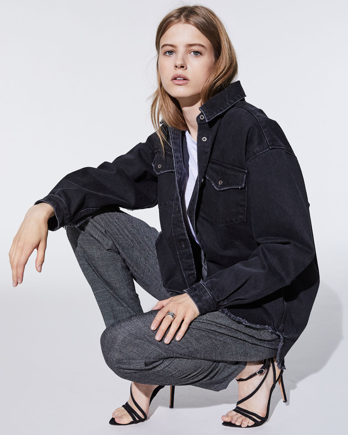 Delly Overshirt Black Denim by IRO Paris