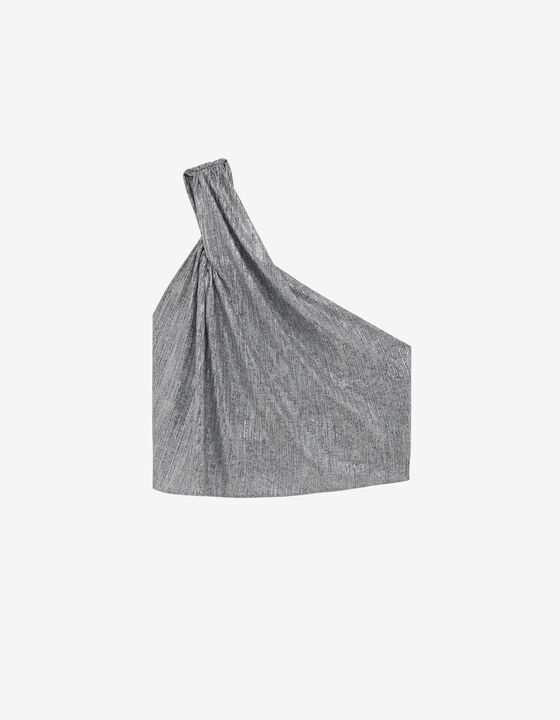 TOP ASYMÉTRIQUE EN JERSEY LUREX