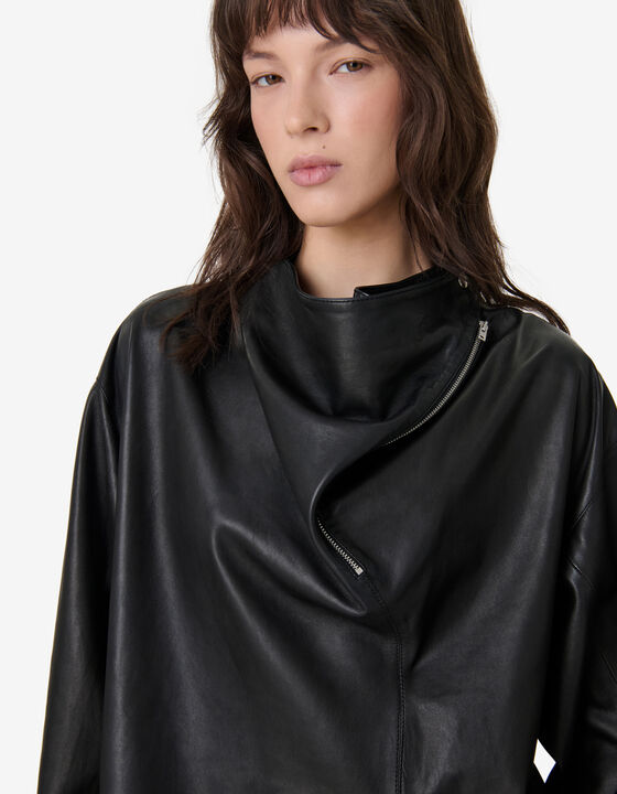 LONG-SLEEVED LEATHER TOP