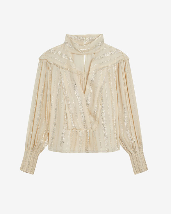 VIVIANA LUREX V-NECK TOP