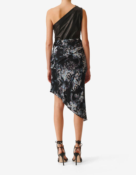 ASYMMETRICAL PRINTED SKIRT