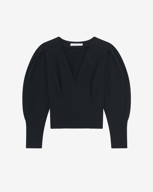 ROQUI PLEATED LONG SLEEVE BLOUSE